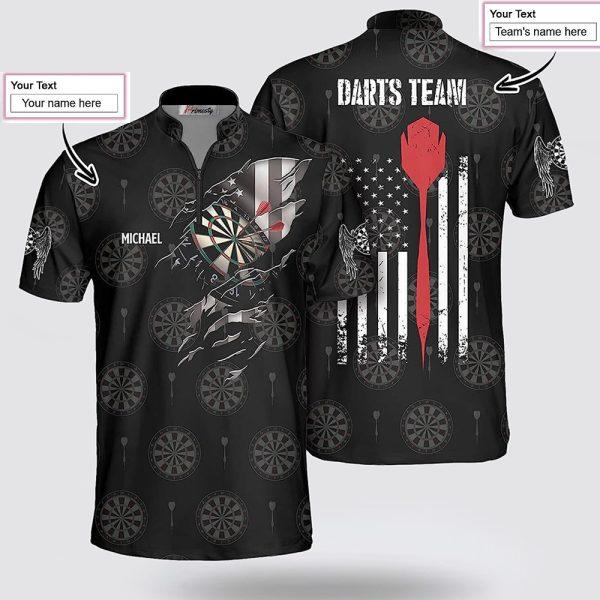 Personalized American Athlete Red Darts Team Dart Jerseys Shirt