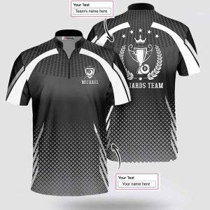 Personalized Billiard Ball Trophy Black White Billiard Jerseys Shirt