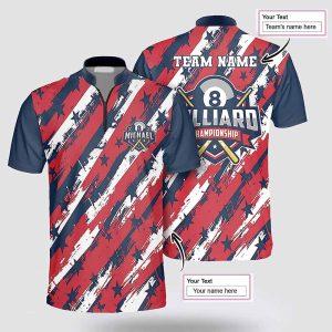 Personalized Billiard Flag Pattern Stars Filled American Flag Billiard Jerseys Shirt