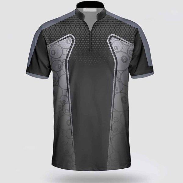 Personalized Billiard Pattern Grey Black Billiard Jerseys Shirt