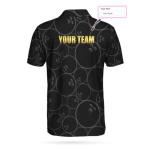 Personalized Black Bowling Pattern Polo Shirt - Bowling Men Polo Shirt - Gifts To Get For Your Dad - Father's Day Shirt