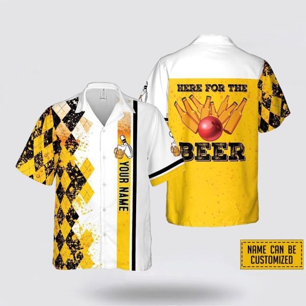 Personalized Bowling Here For The Beer Bowling Hawaiin Shirt – Beachwear Gift For Bowler
