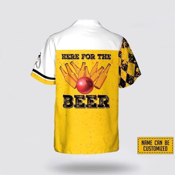 Personalized Bowling Here For The Beer Bowling Hawaiin Shirt – Beachwear Gift For Bowler
