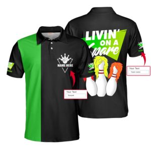 Personalized Bowling Livin On A Spare Polo Shirt - Bowling Men Polo Shirt - Gifts To Get For Your Dad - Father's Day Shirt