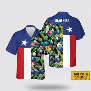 Personalized Bowling Texas Flag Personalized Name Hawaiian Shirts – Gift For Bowling Enthusiasts
