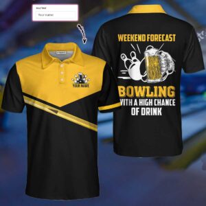 Personalized Bowling Weekend Forecast Polo Shirt – Bowling Men Polo Shirt – Gifts To Get For Your Dad – Father’s Day Shirt