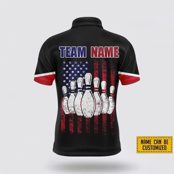 Personalized Bowlwing American Flag Pattern Bowling Jersey Shirt – Gift For Bowling Enthusiasts