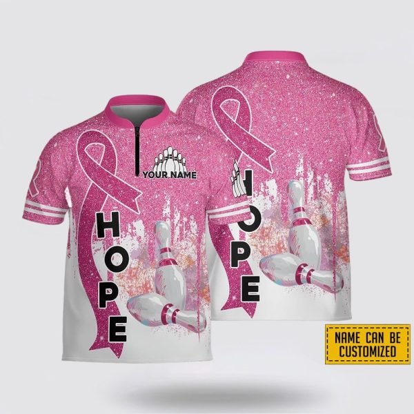 Personalized Breast Cancer Hope Bowling Jersey Shirt – Perfect Gift for Bowling Fans