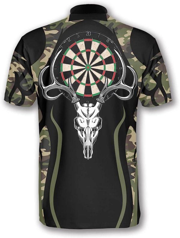 Personalized Bull Skull Camo Darts Pattern Dart Jerseys Shirt V2