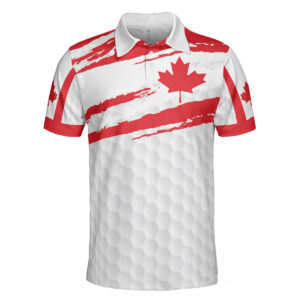 Personalized Canada Flag Golf Maple Tree Polo Shirt - Gofl Men Polo Shirt - Gifts To Get For Your Dad - Father's Day Shirt