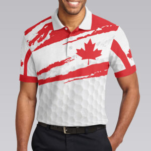 Personalized Canada Flag Golf Maple Tree Polo Shirt - Gofl Men Polo Shirt - Gifts To Get For Your Dad - Father's Day Shirt