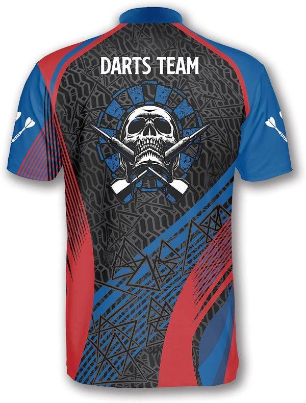 Personalized Darts Team Blue Red Skull Dart Jerseys Shirt