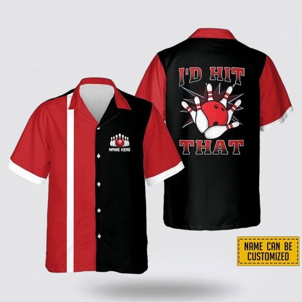 Personalized I’d Hit That Bowling Pattern Bowling Hawaiin Shirt – Gift For Bowling Enthusiasts