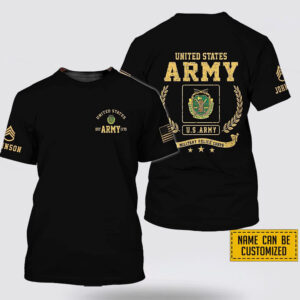 Personalized Name Rank Army Military Police Corps EST Army 1775  All Over Print 3D T Shirt – Gift For Military Personnel