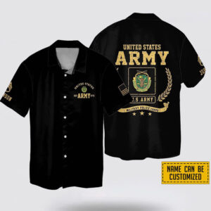 Personalized Name Rank Army Military Police Corps EST Army 1775 Hawaiin Shirt - Beachwear Gift For Military Personnel