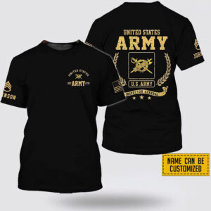 Personalized Name Rank US Army Inspector General EST Army 1775  All Over Print 3D T Shirt – Gift For Military Personnel