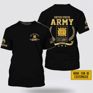 Personalized Name Rank US Army Logistics EST Army 1775  All Over Print 3D T Shirt – Gift For Military Personnel