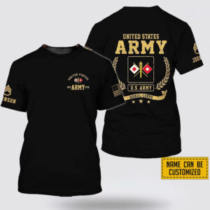 Personalized Name Rank US Army Signal Corps EST Army 1775 All Over Print 3D T Shirt - Gift For Military Personnel