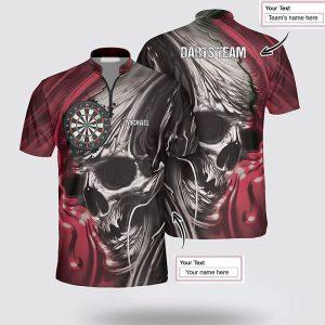Personalized Retro Dartboard Skull Dart Jersey Shirt