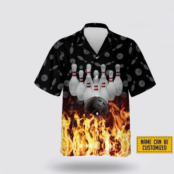 Personalized Skull Bowling In The Fire Bowling Hawaiin Shirt – Gift For Bowling Enthusiasts