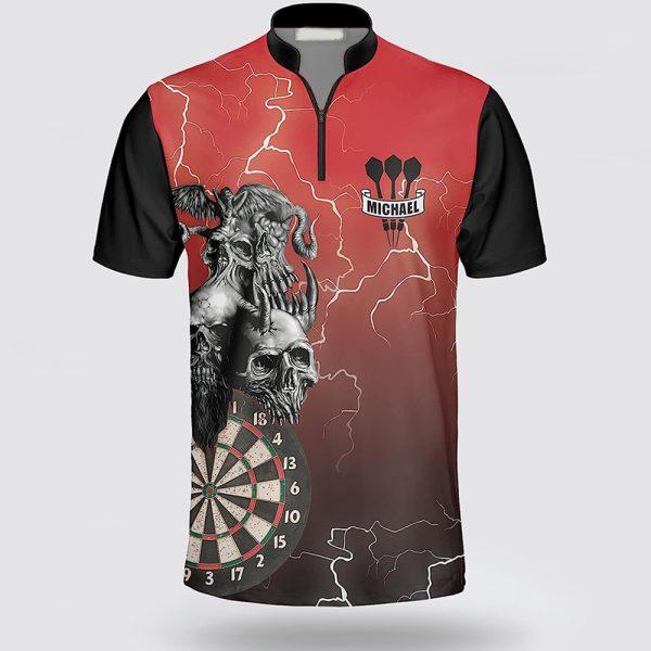 Personalized Skull Lightning Fantasy Devil Dart Jersey Shirt