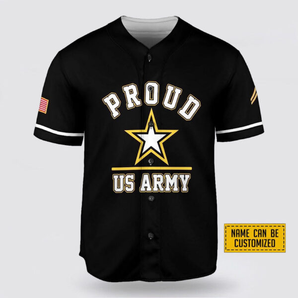 Personalized US Army Proud Rank American Flag Baseball Jersey – Gift For Military Personnel