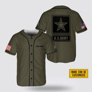 Personalized US Army Rank Veteran Baseball Jersey…