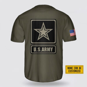 Personalized US Army Veteran Rank American Flag Baseball Jersey - Gift For Military Personnel