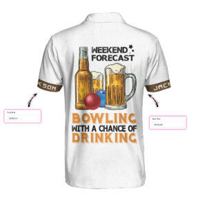 Personalized Weekend Forecast Bowling With A Chance Of Drinking Polo Shirt - Bowling Men Polo Shirt - Gifts To Get For Your Dad - Father's Day Shirt
