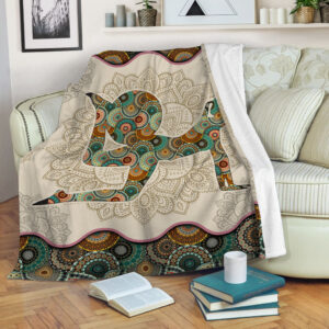 Pilates Vintage Mandala Fleece Throw Blanket – Throw Blankets For Couch – Soft And Cozy Blanket