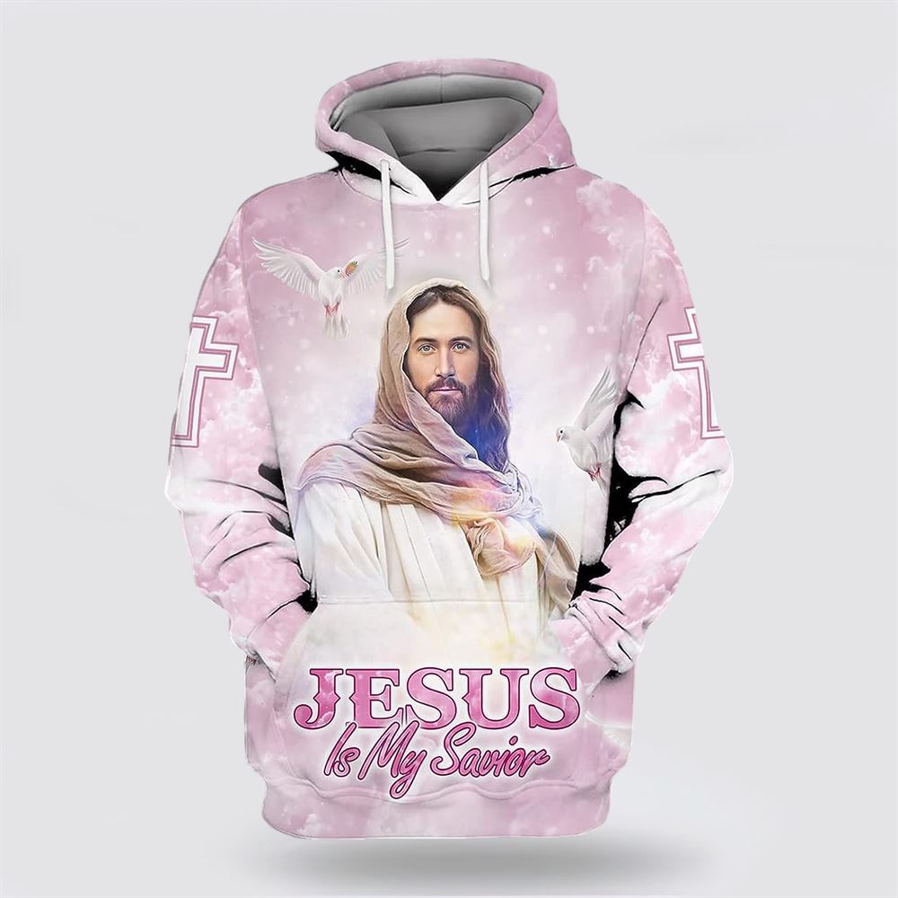 Pink Jesus Is My Savior All Over Print Hoodie Shirt – Gifts For Christian Families Pink Jesus Is My Savior All Over Print Hoodie Shirt – Gifts For Christian Families