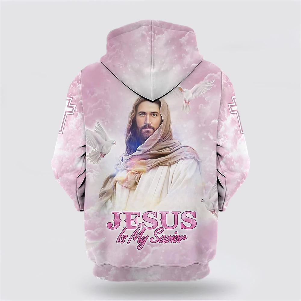 Pink Jesus Is My Savior All Over Print Hoodie Shirt – Gifts For Christian Families Pink Jesus Is My Savior All Over Print Hoodie Shirt – Gifts For Christian Families