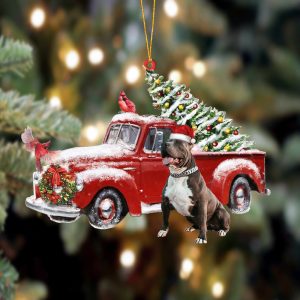 Pitbull Cardinal & Truck Two Sided Christmas…