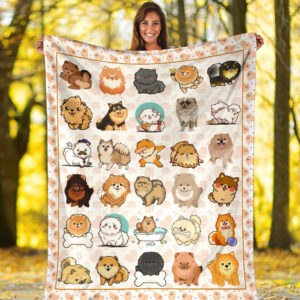 Pomeranian Fleece Throw Blanket - Pendleton Sherpa Fleece Blanket - Gifts For Dog Lover