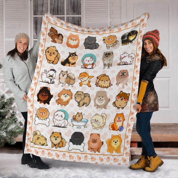 Pomeranian Fleece Throw Blanket – Pendleton Sherpa Fleece Blanket – Gifts For Dog Lover