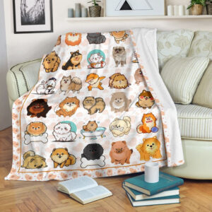 Pomeranian Fleece Throw Blanket - Pendleton Sherpa Fleece Blanket - Gifts For Dog Lover