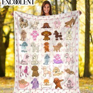 Poodle Fleece Throw Blanket - Pendleton Sherpa Fleece Blanket - Gifts For Dog Lover