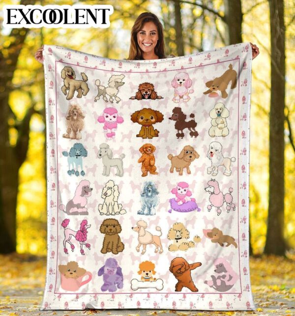 Poodle Fleece Throw Blanket – Pendleton Sherpa Fleece Blanket – Gifts For Dog Lover