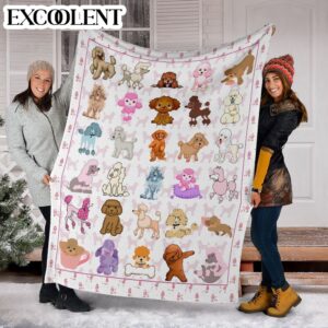 Poodle Fleece Throw Blanket - Pendleton Sherpa Fleece Blanket - Gifts For Dog Lover