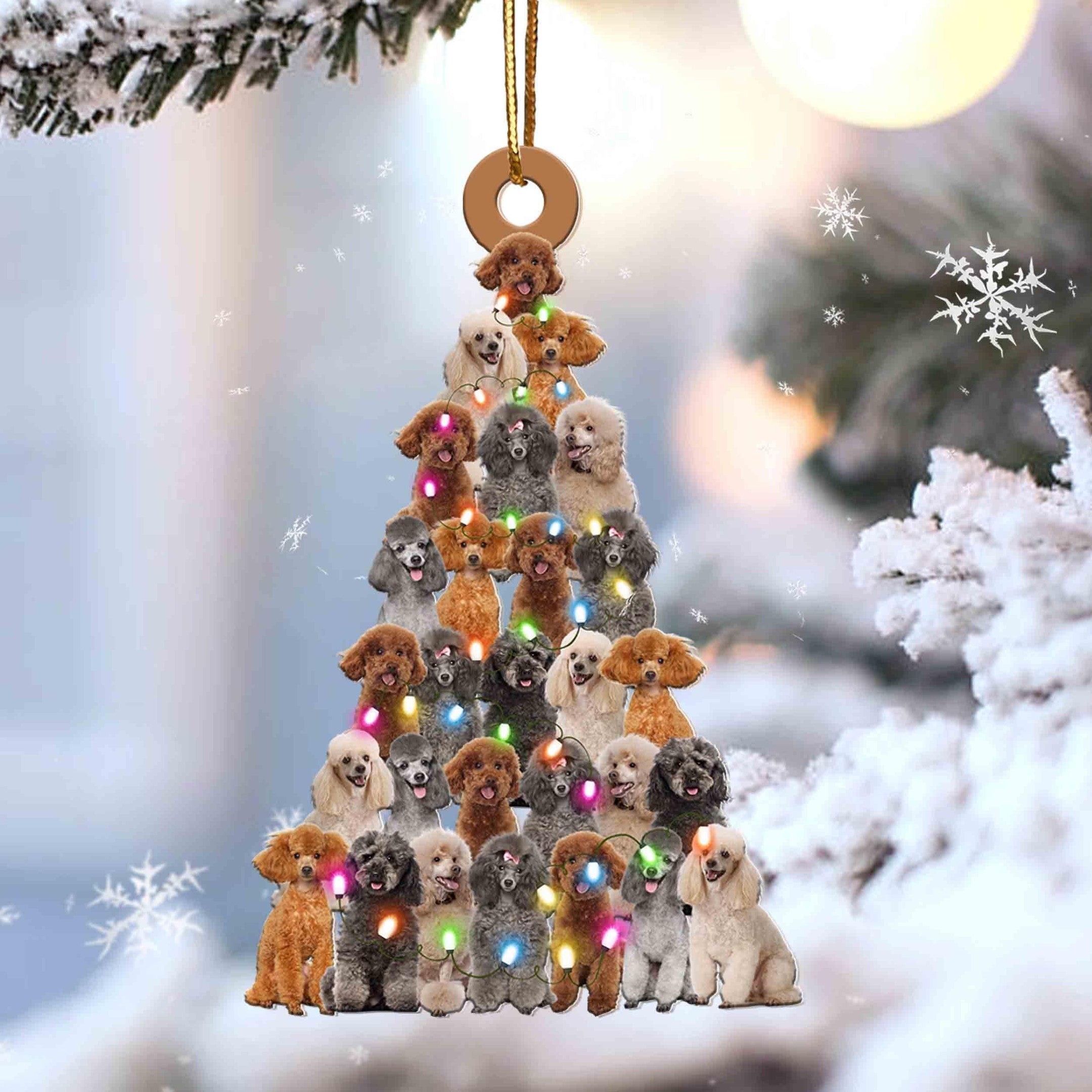 Poodle Lovely Tree Gift For French Poodle Lover Gift For Dog Lover Christmas Plastic Hanging Ornament Poodle Lovely Tree Gift For French Poodle Lover Gift For Dog Lover Christmas Plastic Hanging Ornament