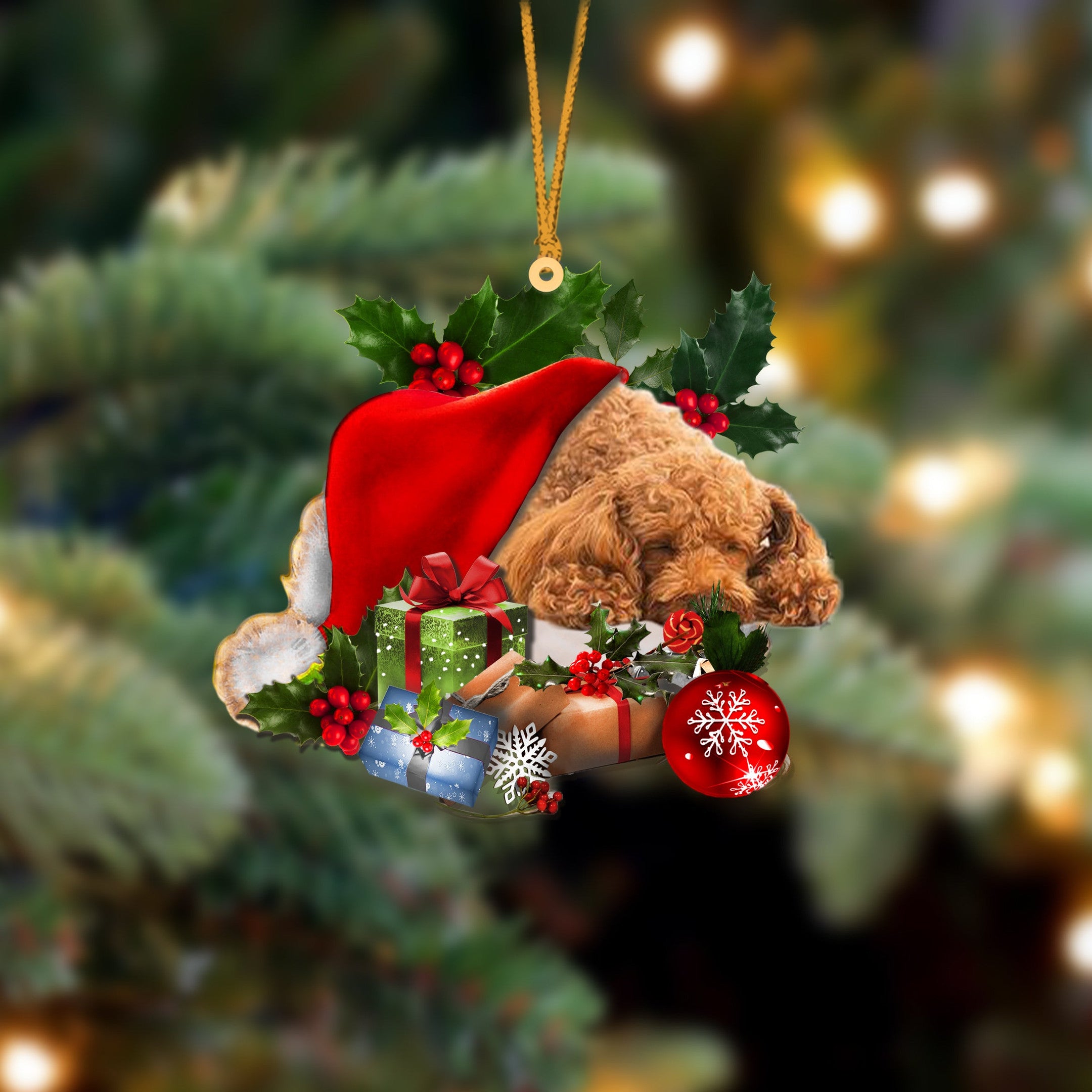 Poodle Sleeping In Hat Two Sides Christmas Plastic Hanging Ornament – 2022 Christmas Ornament Poodle Sleeping In Hat Two Sides Christmas Plastic Hanging Ornament – 2022 Christmas Ornament
