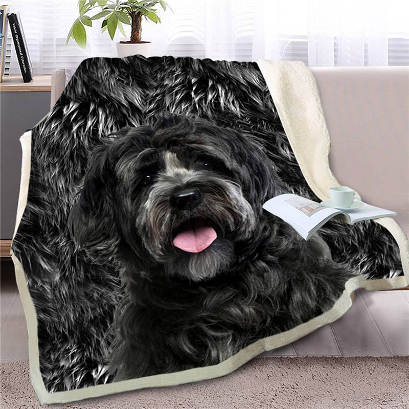 Portuguese Water Dog Face  Fleece Throw Blanket – Pendleton Sherpa Fleece Blanket – Gifts For Dog Lover