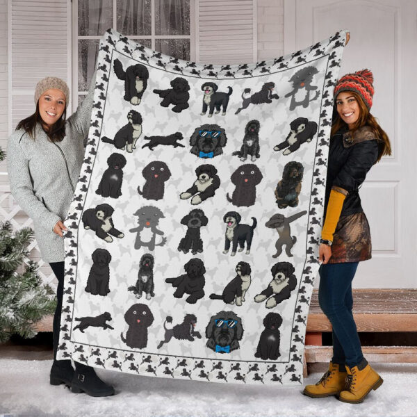 Portuguese Water Fleece Throw Blanket – Pendleton Sherpa Fleece Blanket – Gifts For Dog Lover