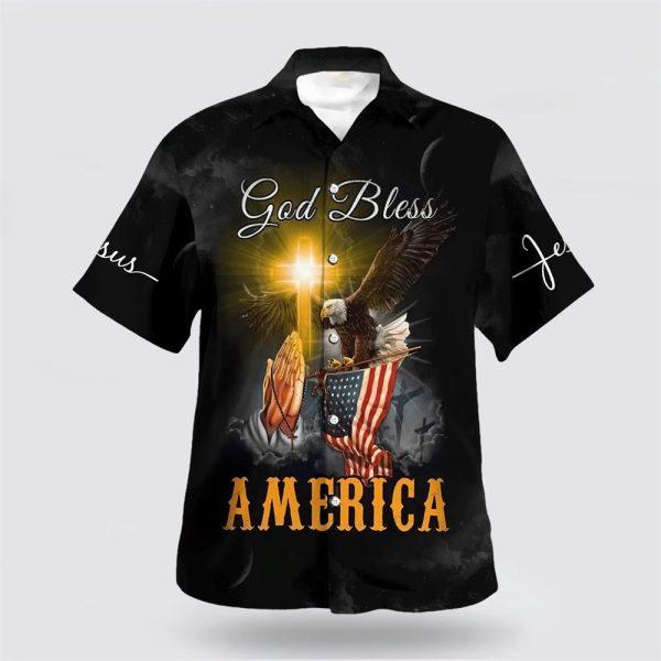 Praying Hands God Bless America Hawaiian Shirts – Gifts For Christian Families