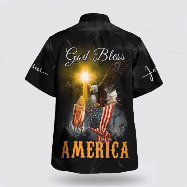 Praying Hands God Bless America Hawaiian Shirts – Gifts For Christian Families