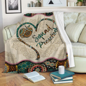 Preschool Squad Vintage Mandala Fleece Throw Blanket…