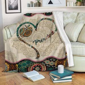 Principal Vintage Mandala Fleece Throw Blanket - Sherpa Fleece Blanket - Soft Lightweight Blanket