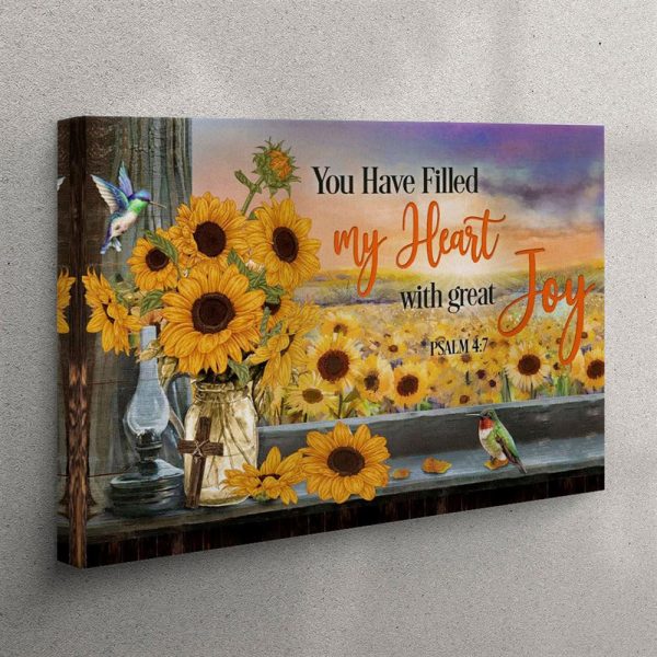 Psalm 47 You Have Filled My Heart With Great Joy Canvas Wall Art – Christian Wall Art Canvas