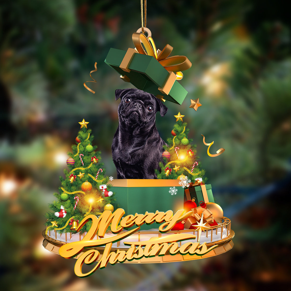 Pug Bla-Christmas Gifts&Dogs Hanging Christmas Plastic Hanging Ornament Gifts For Dog Lovers Pug Bla-Christmas Gifts&Dogs Hanging Christmas Plastic Hanging Ornament Gifts For Dog Lovers
