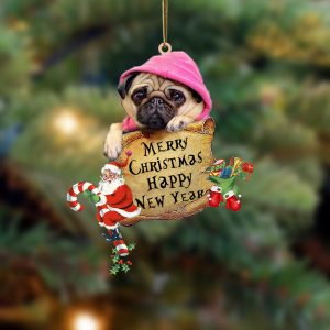 Pug Christams & New Year Two Sided…
